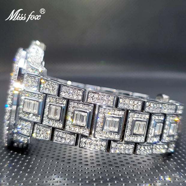 Relogio Masculino Luxury MISSFOX Ice Out Diamond Watch