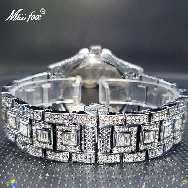 Relogio Masculino Luxury MISSFOX Ice Out Diamond Watch