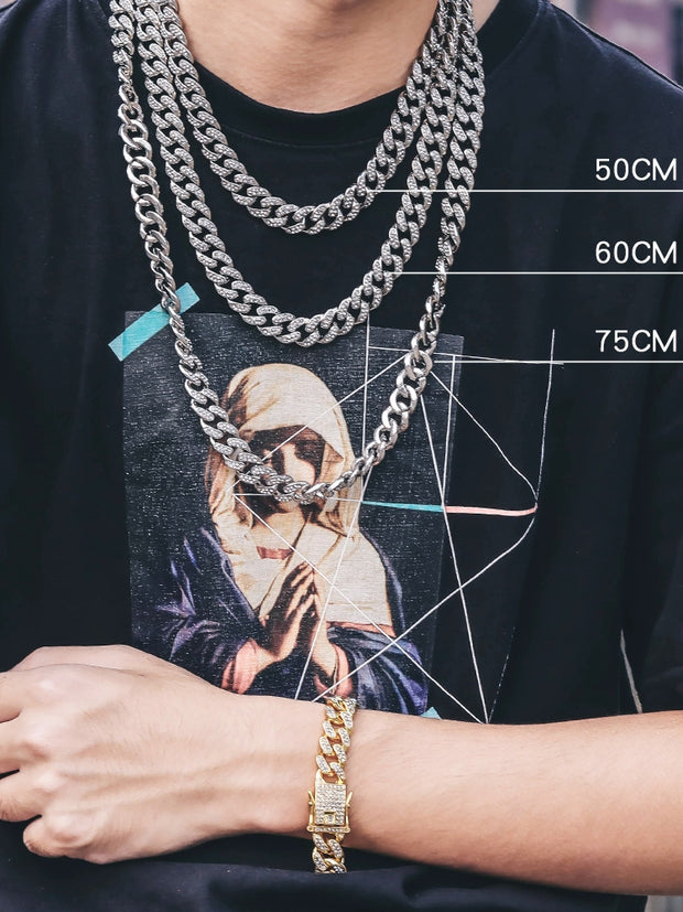 American Style Hip Hop Full Diamond Cuban Necklace