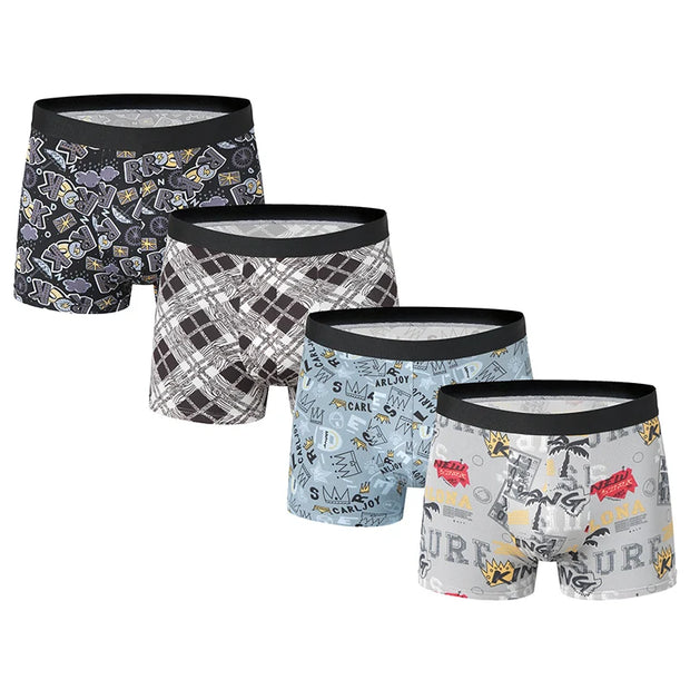 4-piece MEN'S FASHION Printed Underwear