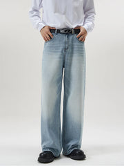 4 Colors Autumn Vintage Distressed Men's Baggy Straight Jeans