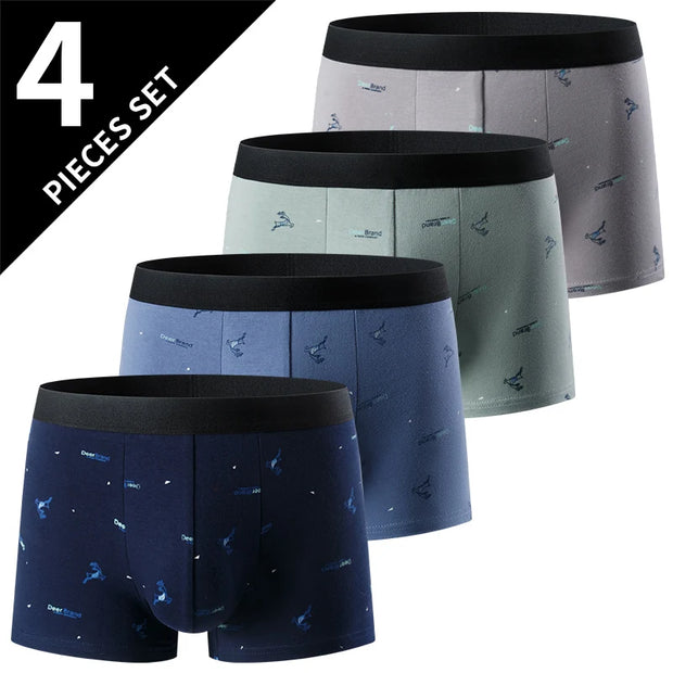 4-piece MEN'S FASHION Printed Underwear