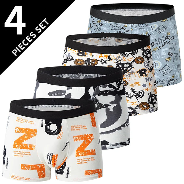 4-piece MEN'S FASHION Printed Underwear