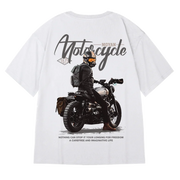 Motorcycle Boy T-Shirt Men Vintage