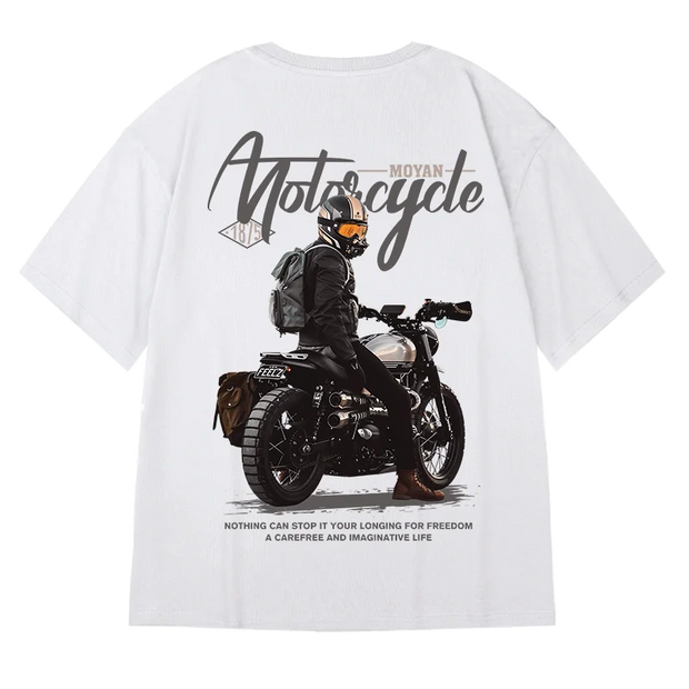 Motorcycle Boy T-Shirt Men Vintage