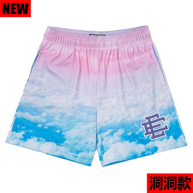 2023 Summer Men Gym Shorts Eric Emanuel EE Basic Short New EE Flame Men Women Mesh Basketball Shorts Casual Breathable