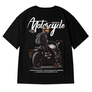 Motorcycle Boy T-Shirt Men Vintage