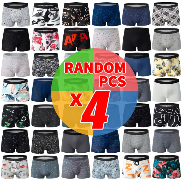 4-piece MEN'S FASHION Printed Underwear