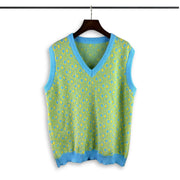 Flower Patchwork V-neck Vest