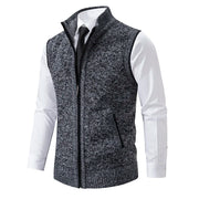 Vest Men Knitted Sleeveless Sweater Jacket Wool Velvet