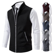 Vest Men Knitted Sleeveless Sweater Jacket Wool Velvet