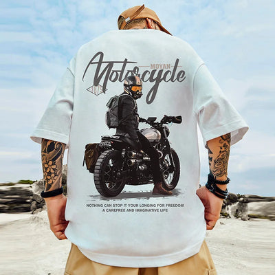 Motorcycle Boy T-Shirt Men Vintage