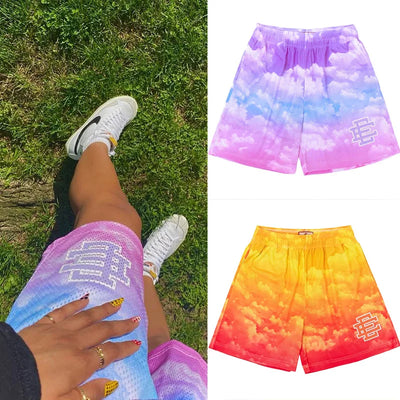 2023 Summer Men Gym Shorts Eric Emanuel EE Basic Short New EE Flame Men Women Mesh Basketball Shorts Casual Breathable