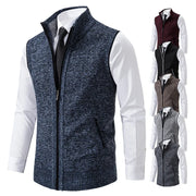 Vest Men Knitted Sleeveless Sweater Jacket Wool Velvet