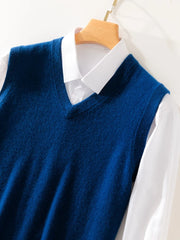 Men Wool V-neck Sweater Vest