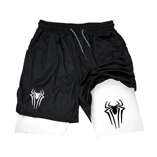 Y2K Performance Shorts Men Spider