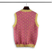 Flower Patchwork V-neck Vest