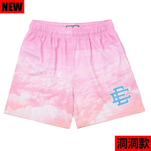 2023 Summer Men Gym Shorts Eric Emanuel EE Basic Short New EE Flame Men Women Mesh Basketball Shorts Casual Breathable