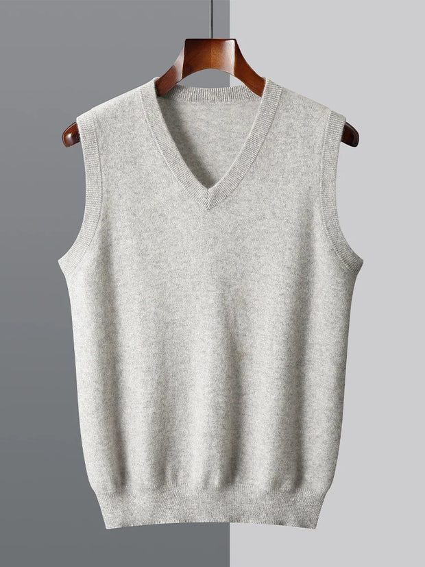 Men Wool V-neck Sweater Vest