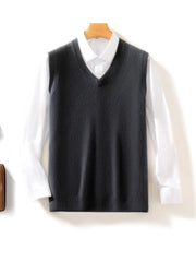 Men Wool V-neck Sweater Vest