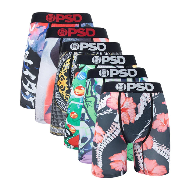 6Pcs Fashion Print Men Underwear Boxer