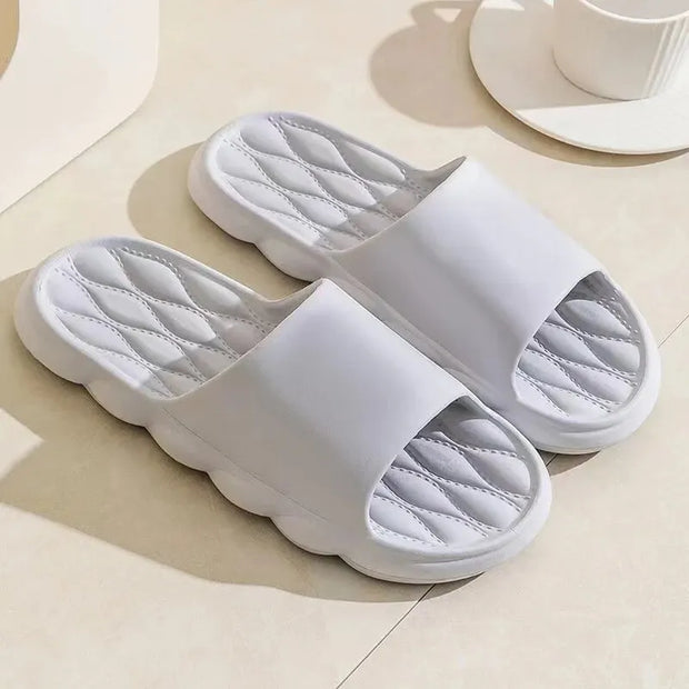 Summer Slippers Women Lightweight Home Anti Slip Bathroom Slides Male Comfort Soft Outdoor Beach Couple EVA Slippers Solid Color