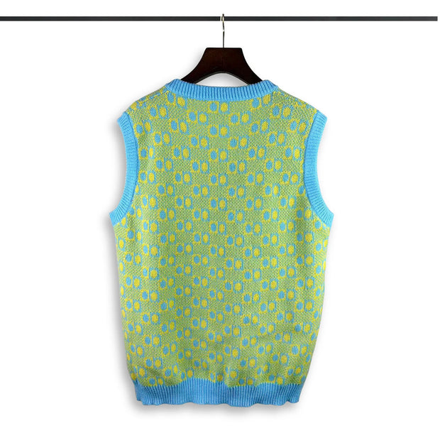 Flower Patchwork V-neck Vest