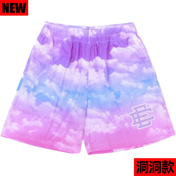 2023 Summer Men Gym Shorts Eric Emanuel EE Basic Short New EE Flame Men Women Mesh Basketball Shorts Casual Breathable