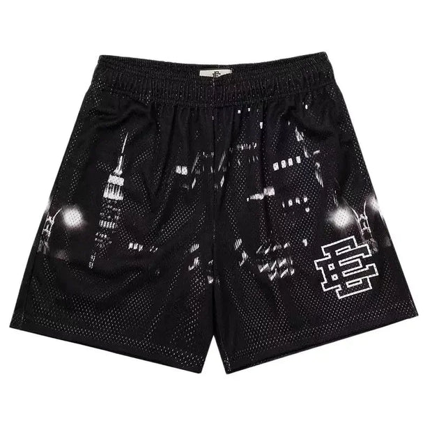 2023 Summer Men Gym Shorts Eric Emanuel EE Basic Short New EE Flame Men Women Mesh Basketball Shorts Casual Breathable