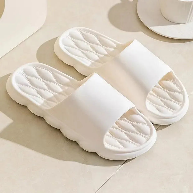 Summer Slippers Women Lightweight Home Anti Slip Bathroom Slides Male Comfort Soft Outdoor Beach Couple EVA Slippers Solid Color