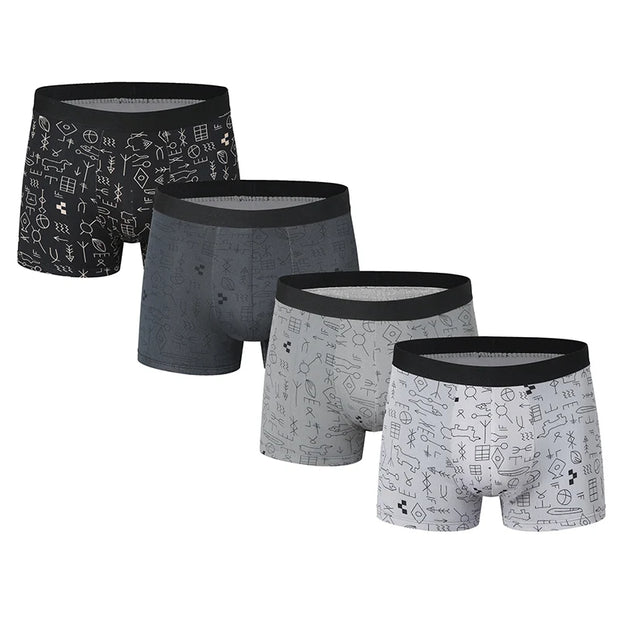 4-piece MEN'S FASHION Printed Underwear