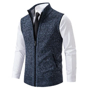 Vest Men Knitted Sleeveless Sweater Jacket Wool Velvet