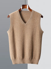 Men Wool V-neck Sweater Vest