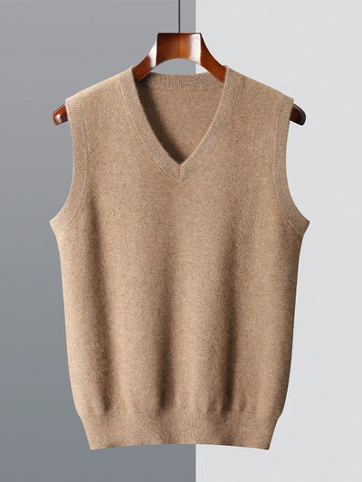 Men Wool V-neck Sweater Vest